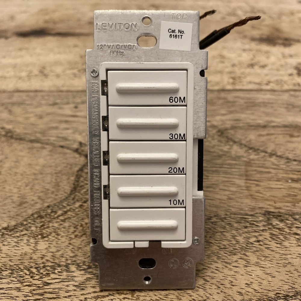 Leviton 6161T Timer Switch 10-20-30-60 Minute Preset Wall Switch White - Picture 10 of 10